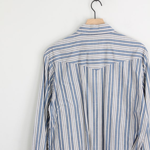 Vintage Blue and Beige Wrangler, Striped Snap But… - image 5