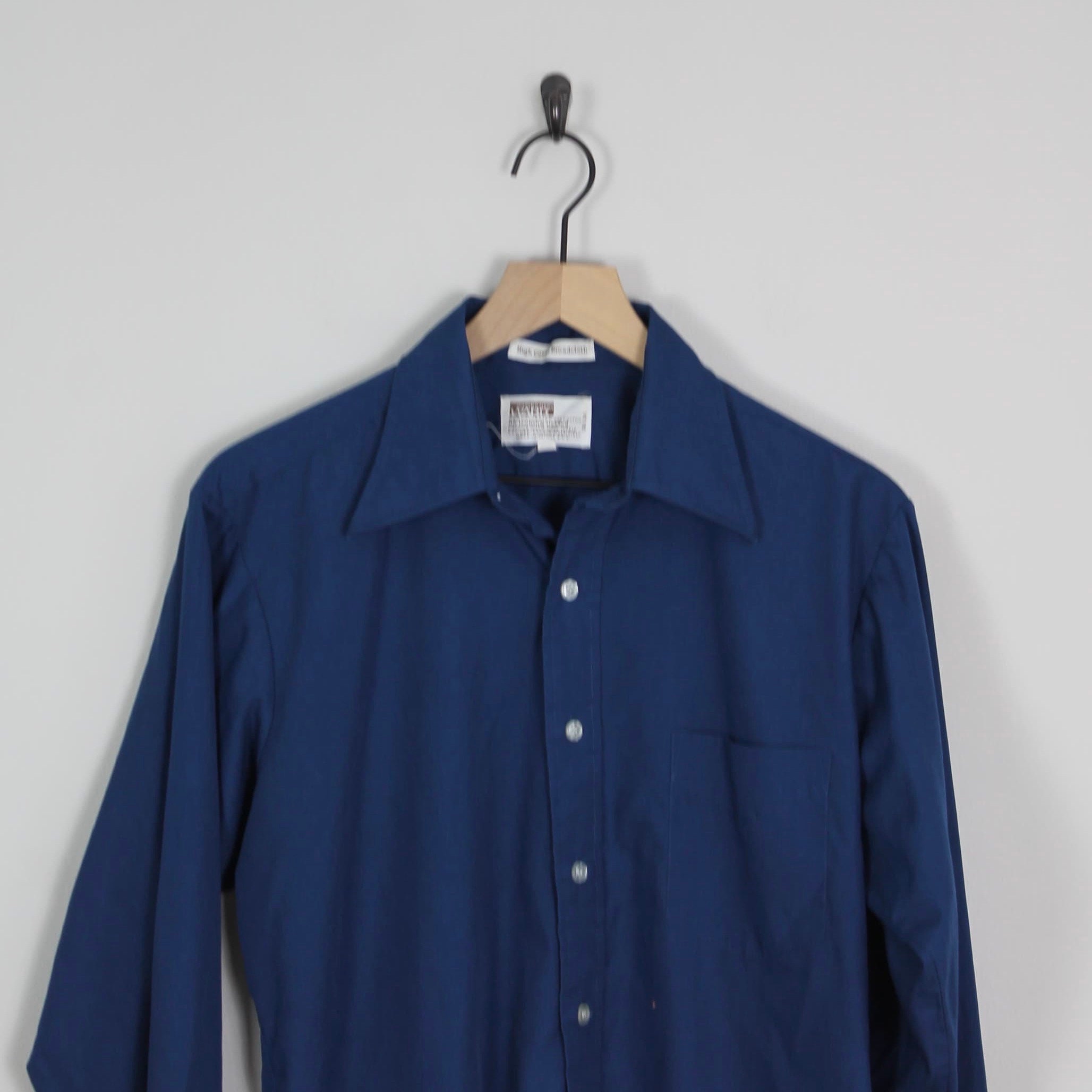 Vintage 70s Montgomery Ward Blue Long Sleeve Button Up Size - Etsy