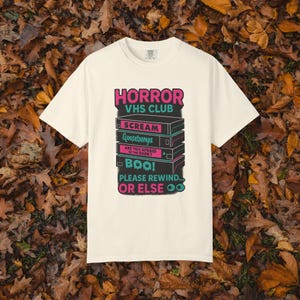 Horror VHS Club Shirt – Retro Halloween Movie T-Shirt – Vintage Scream Goosebumps Boo Tee – Comfort Colors 1717 Scary Movie Shirt