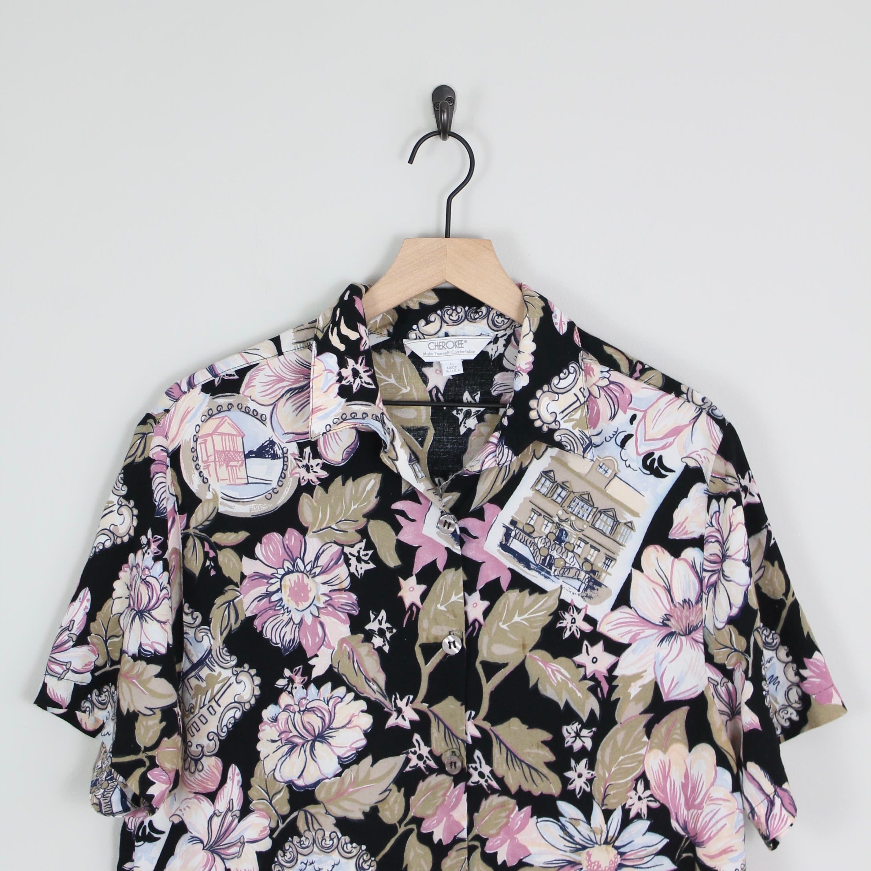 long floral blouse