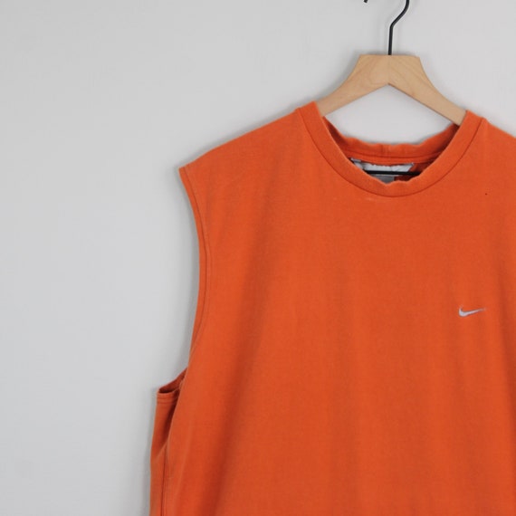 2000s Nike Orange Plain Tank Top, Size XL, Solid … - image 8