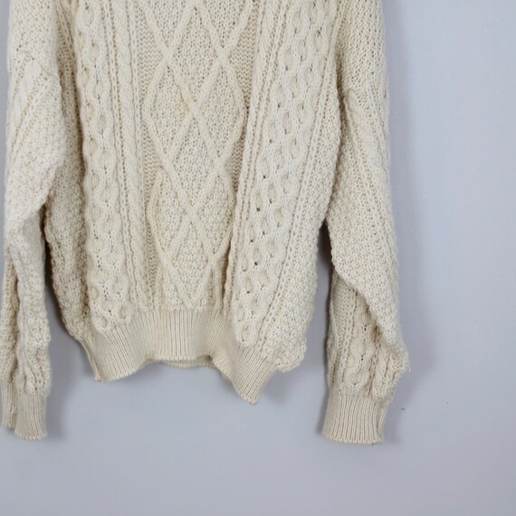 Vintage Beige Cable Knit, Oak Tree Original, Fish… - image 7