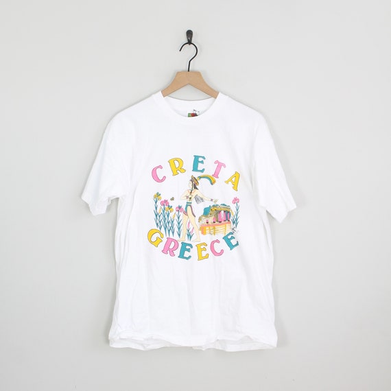Vintage 80s Creta Greece Tourism T-Shirt, Size XL… - image 1