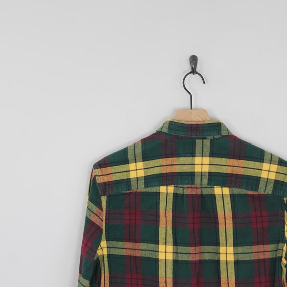 Vintage 2000s Green and Yellow, L.L. Bean Flannel… - image 4