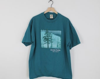 Vintage 90s Adirondack Mountains, Lake Placid New York Graphic T-Shirt, Size 2XL, Destination Shirt, Upstate New York, Lake Placid