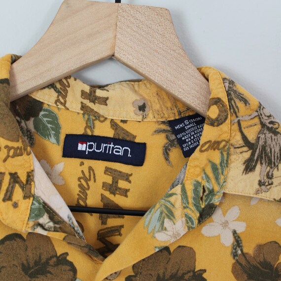 Vintage Yellow Hawaii Aloha Tropical Hawaiian Shi… - image 5