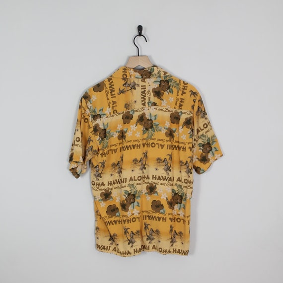 Vintage Yellow Hawaii Aloha Tropical Hawaiian Shi… - image 4