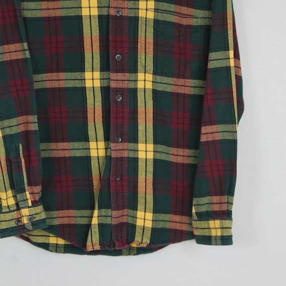 Vintage 2000s Green and Yellow, L.L. Bean Flannel… - image 6