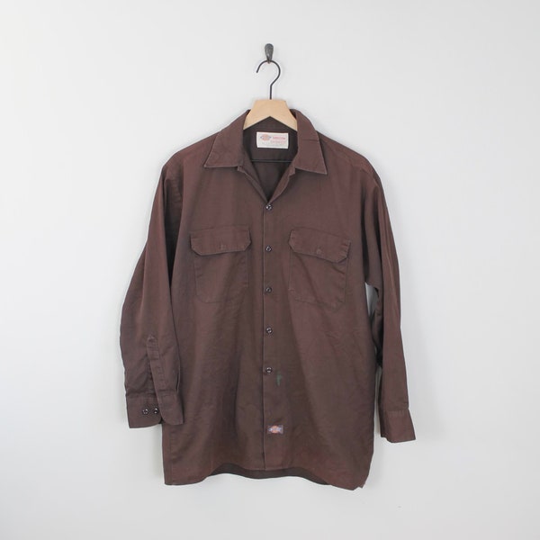 Modern Brown Dickie's Workwear Shirt, Size Medium, Utility Shirt, Workwear Shirt