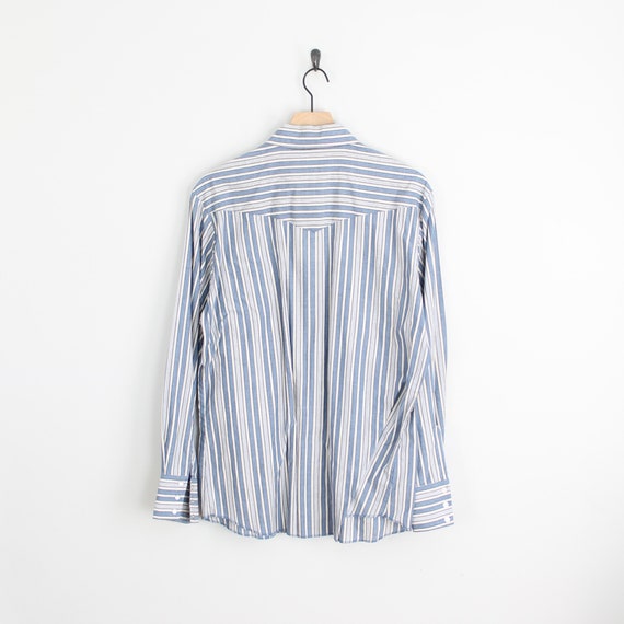 Vintage Blue and Beige Wrangler, Striped Snap But… - image 3