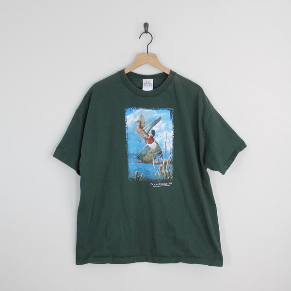 2000s Ducks Unlimited "Marsh Mallards" by Zettie Jones T-Shirt, Size 2XL, Animal Shirt, Duck Shirt
