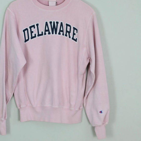 Vintage 90s Pink Delaware Champion Crewneck Sweat… - image 3