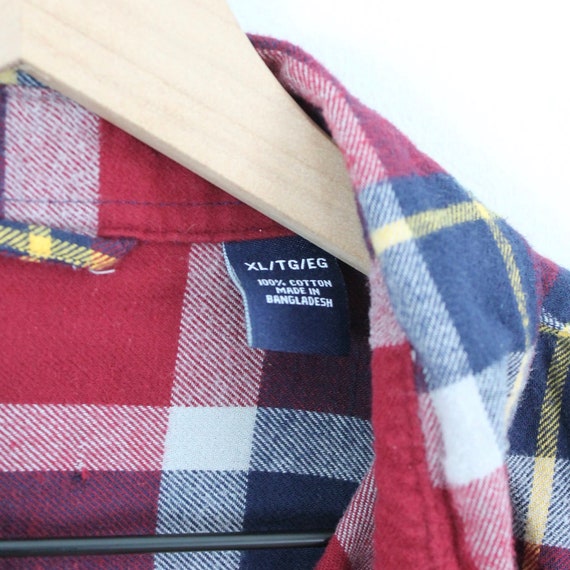 Vintage Red & Navy Flannel Size XL - image 6