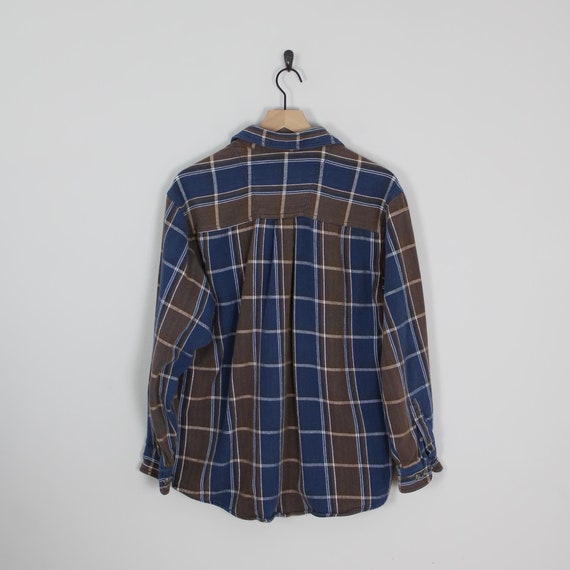 Vintage 80s Blue and Brown, Plaid Wrangler rugged… - image 8