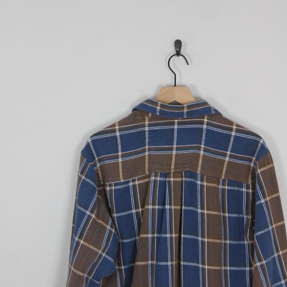 Vintage 80s Blue and Brown, Plaid Wrangler rugged… - image 7