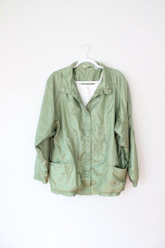 Haband Pearl Green Vintage Raincoat Size XL