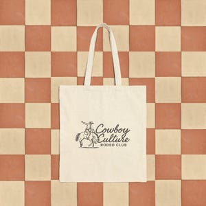 Sacola Vintage Cowboy Rodeo Club: Bolsa de Lona com Gráficos Western