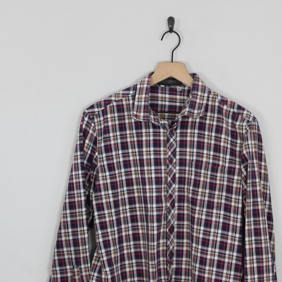 Vintage 90s Blue and Brown Flannel, Size XL, Kaer… - image 3