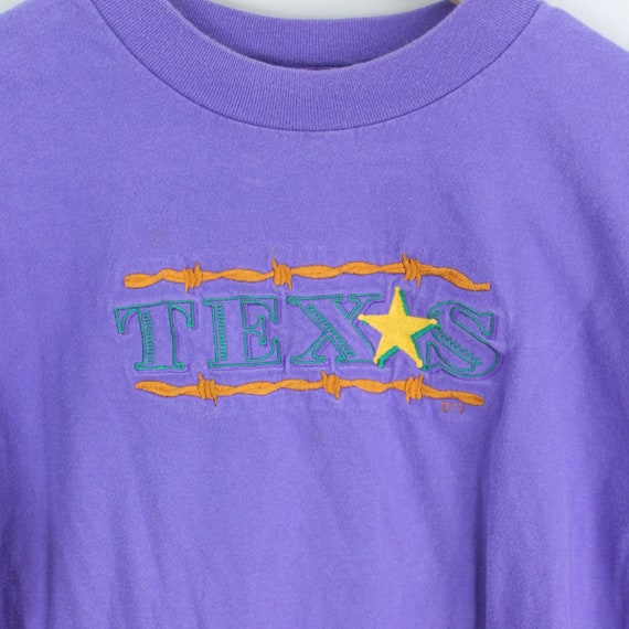 Vintage Embroidered Texas Lone Star T-Shirt, Size… - image 5