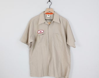 Vintage Mechanics, Workwear Shirt With Name Patch, Size Large, Utility Shirt, Workwear Shirt