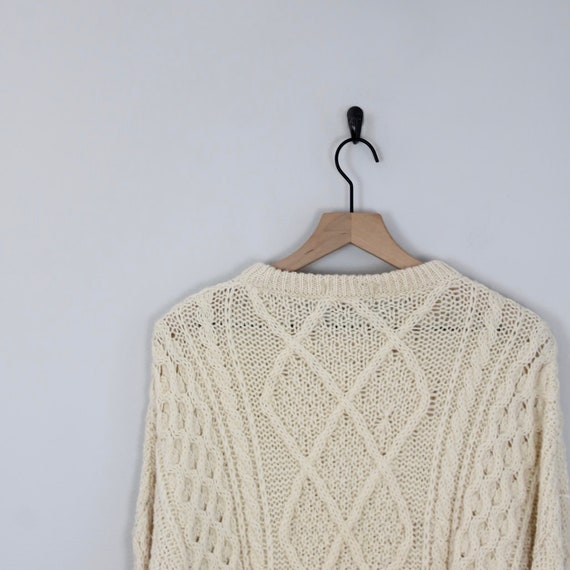 Vintage Beige Cable Knit, Oak Tree Original, Fish… - image 5