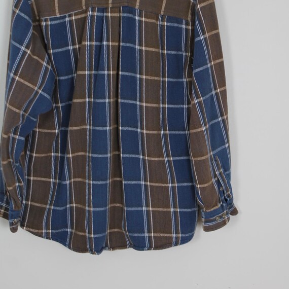 Vintage 80s Blue and Brown, Plaid Wrangler rugged… - image 4