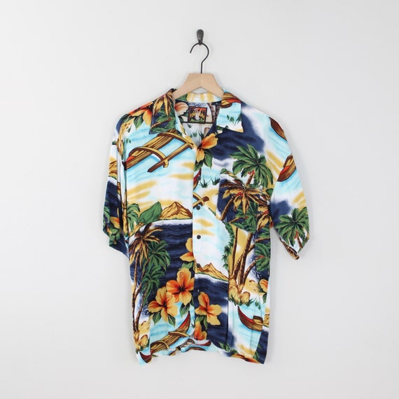 Vintage 90s Pina Colada, Tropical Island Pattern … - image 1