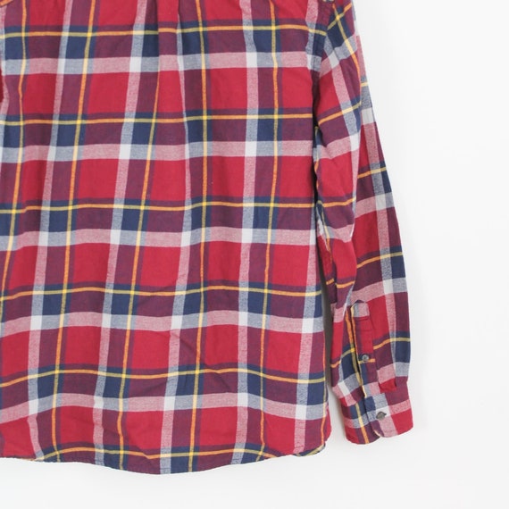 Vintage Red & Navy Flannel Size XL - image 7