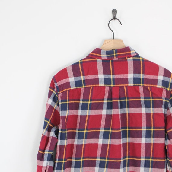 Vintage Red & Navy Flannel Size XL - image 8