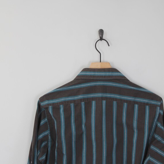 Vintage Black and Blue Striped, J.P. Austin Butto… - image 4