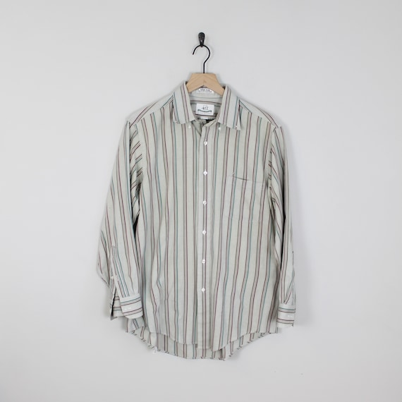 Vintage 90s Van Heusen, Striped Gray Shirt, Size 1