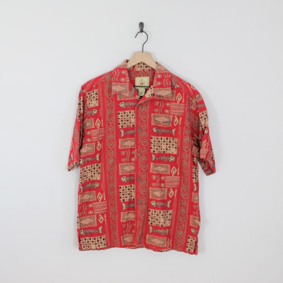 Vintage Red and Brown Joe Marlin, Abstract Polyne… - image 1