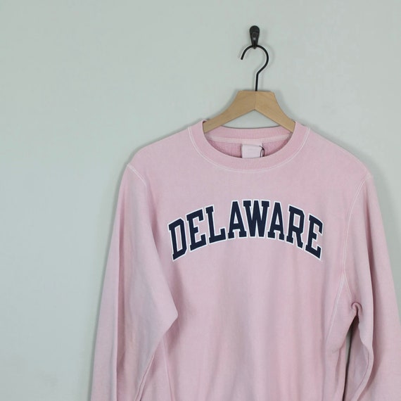 Vintage 90s Pink Delaware Champion Crewneck Sweat… - image 2