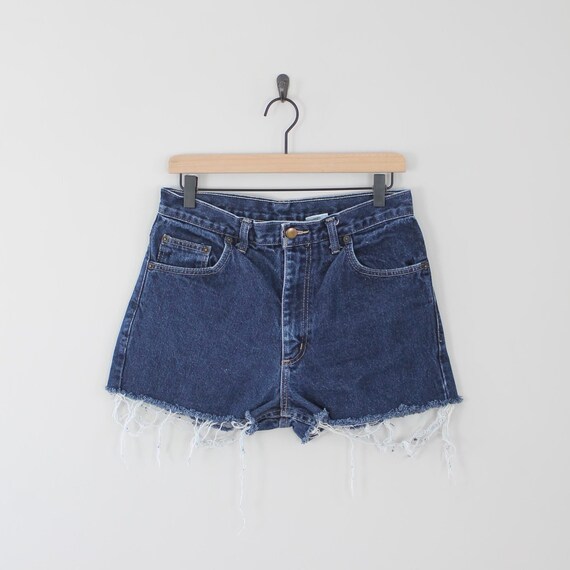 Vintage Dark Wash Denim Cut-off Shorts 