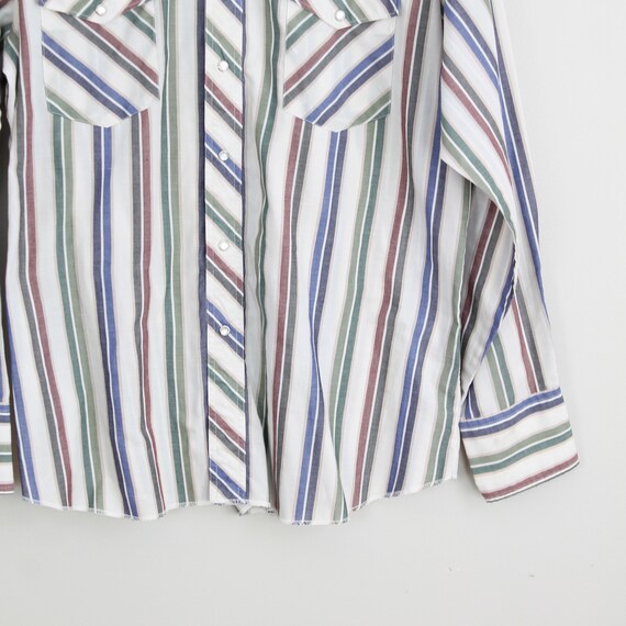 Vintage Striped Wrangler, Snap Button Western Shi… - image 5
