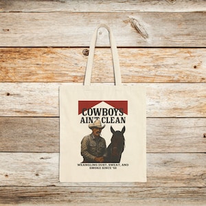 Bolsa tote rústica de lona estilo cowboy: estampa vintage ranch