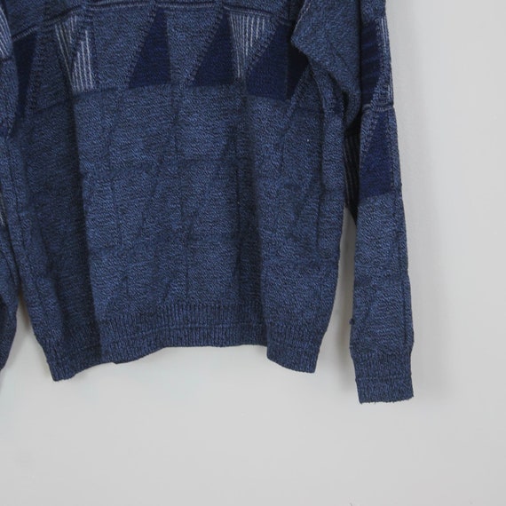 Vintage 80s Blue Geometric, Jantzen PDX  Sweater,… - image 7