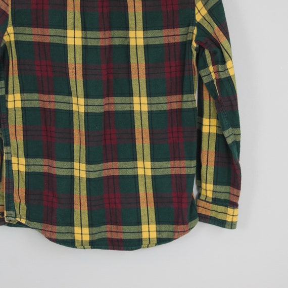 Vintage 2000s Green and Yellow, L.L. Bean Flannel… - image 8