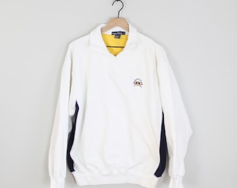 Vintage bestickte Nautica, Viertel-Reißverschluss-Sweatshirt Größe XL, Marken-Sweatshirt, nautisches Sweatshirt, Bootssport-Sweatshirt