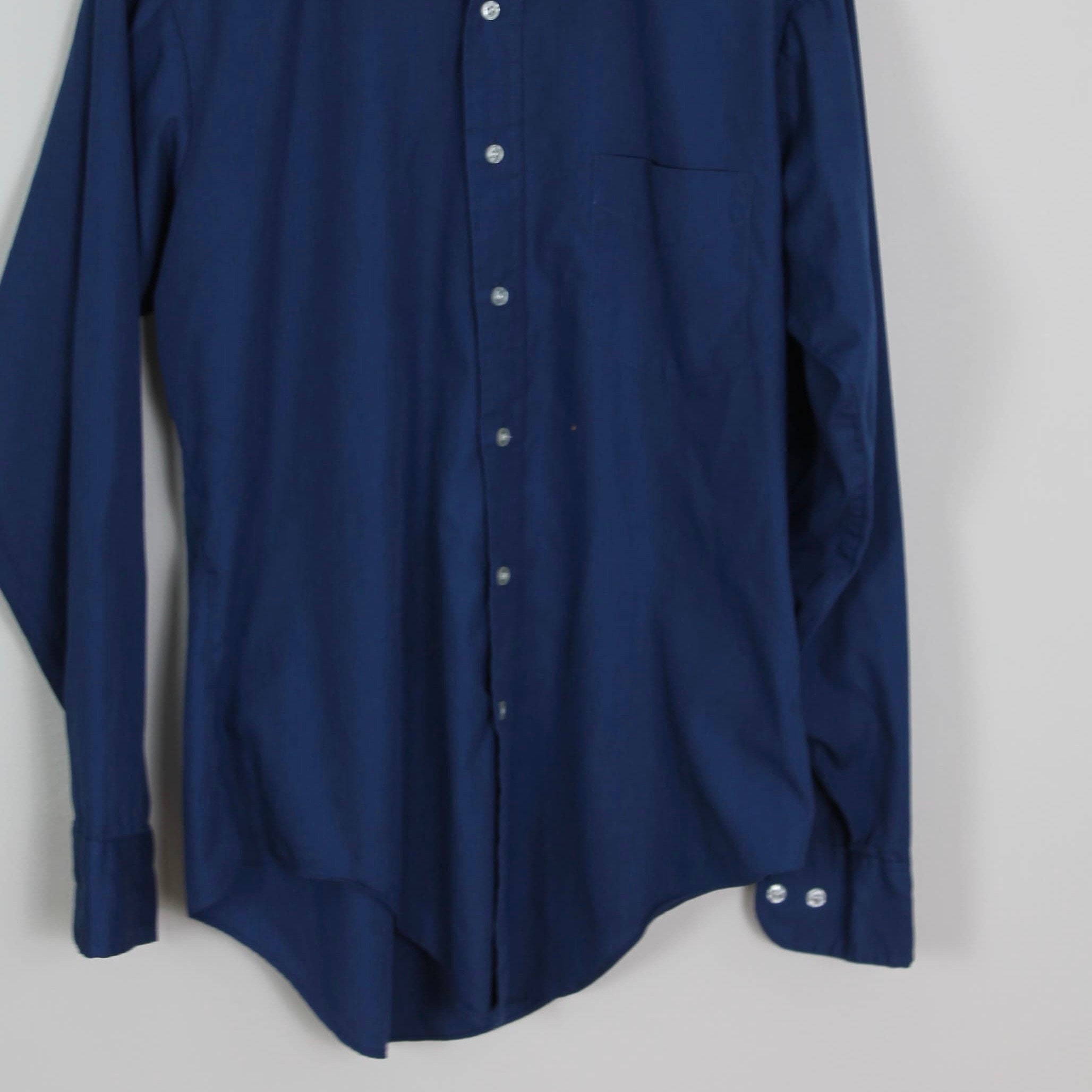 Vintage 70s Montgomery Ward Blue Long Sleeve Button Up Size - Etsy