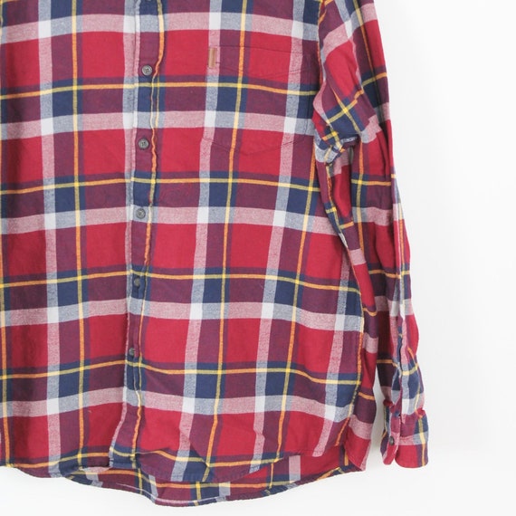 Vintage Red & Navy Flannel Size XL - image 2