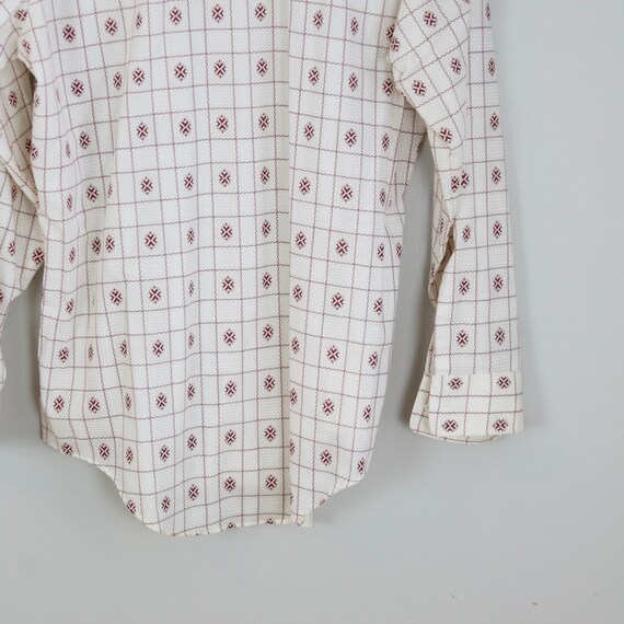 Vintage 1970s Geometric Pattern, Button Up Shirt,… - image 8
