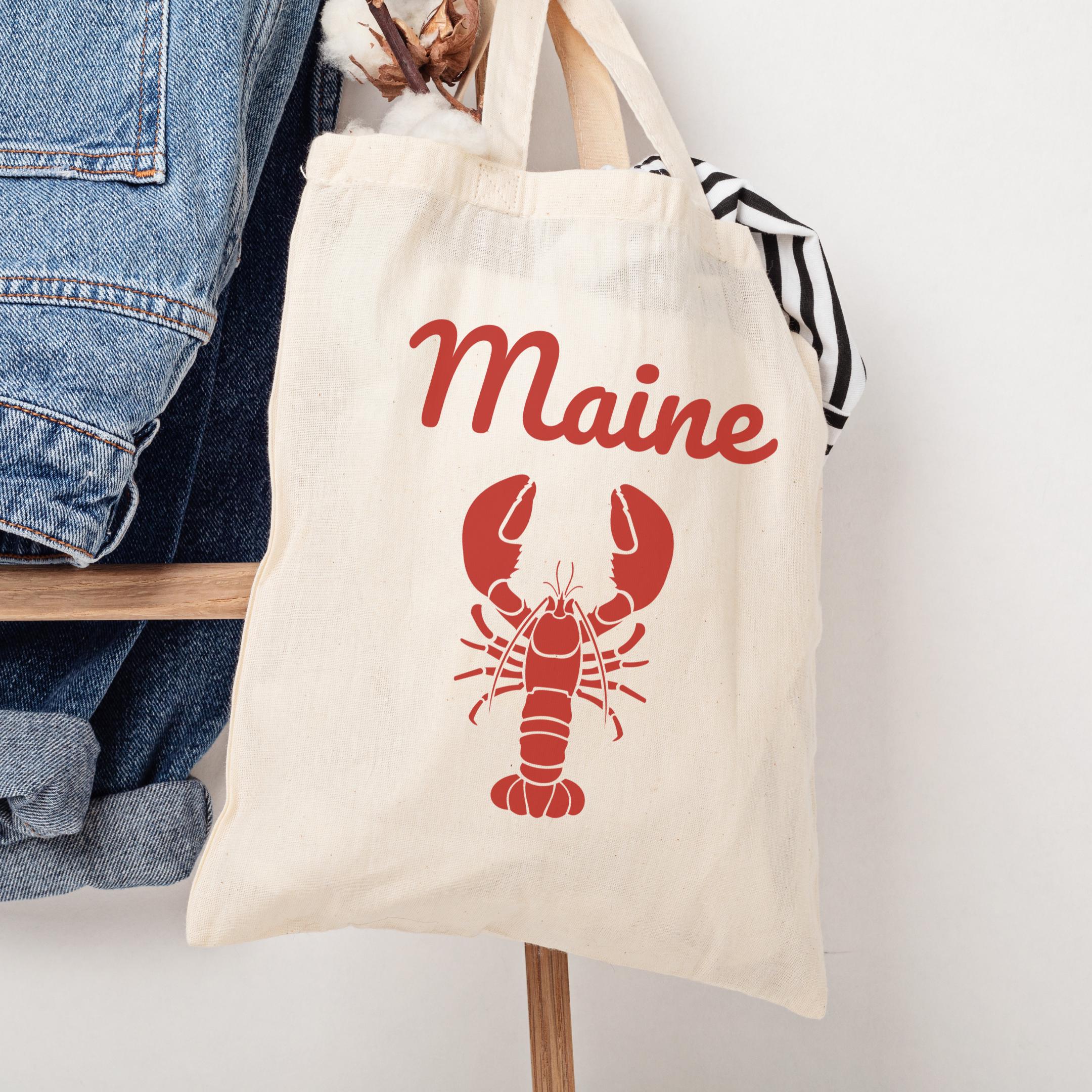 Maine Lobster Canvas Tote Bag: Coastal Grocery Bag