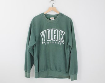 Vintage York College, Embroidered Crewneck Sweatshirt, Size Medium, College Sweatshirt, University Crewneck, Collegiate Sweatshirt