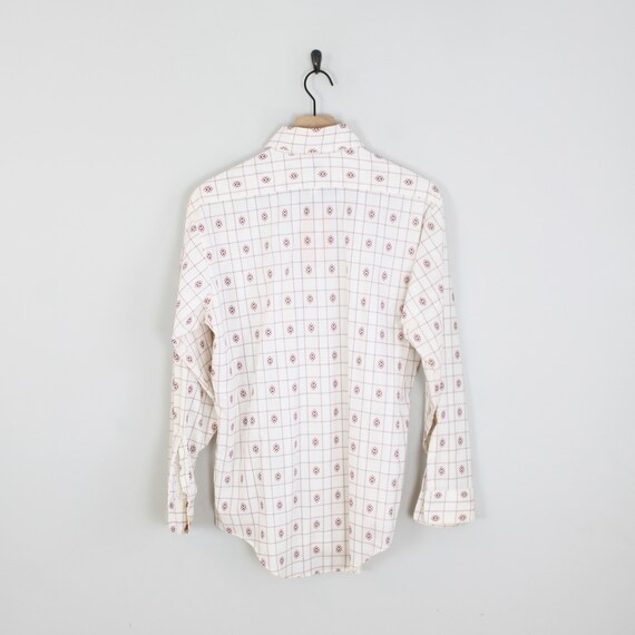 Vintage 1970s Geometric Pattern, Button Up Shirt,… - image 4
