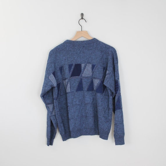 Vintage 80s Blue Geometric, Jantzen PDX  Sweater,… - image 3