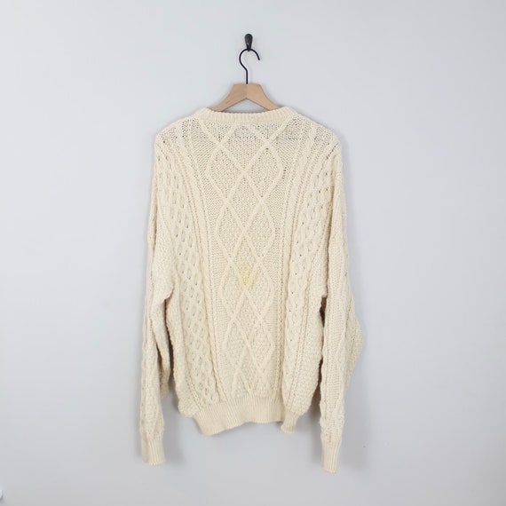 Vintage Beige Cable Knit, Oak Tree Original, Fish… - image 3