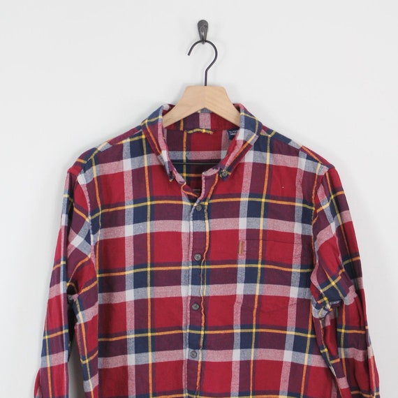 Vintage Red & Navy Flannel Size XL - image 4