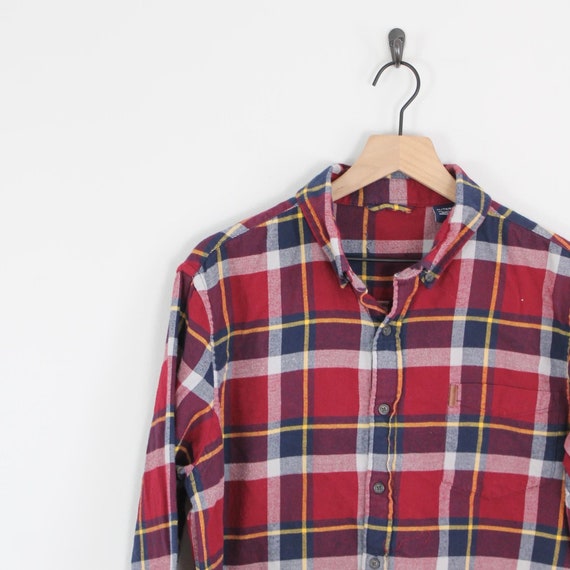 Vintage Red & Navy Flannel Size XL - image 3