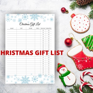 Christmas checklist, Christmas gift list, Printable Gift List, Christmas Tracker, gift planning